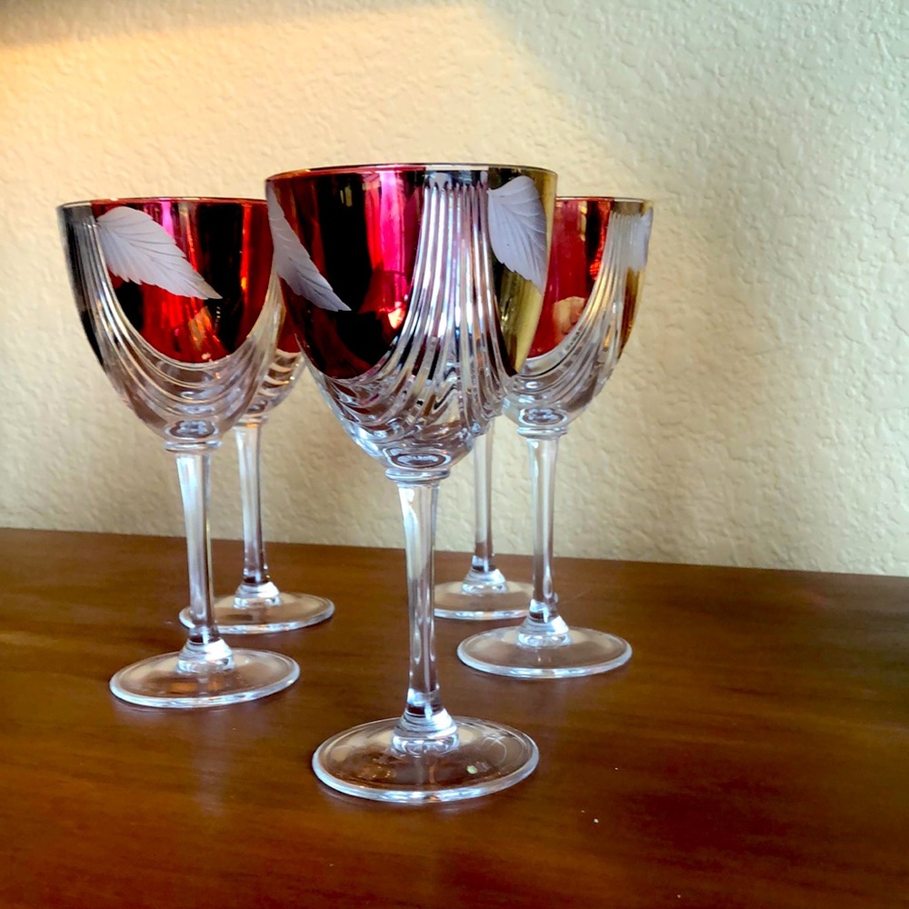 VTG Alfa & Omega Art Deco Crystal Stemware
